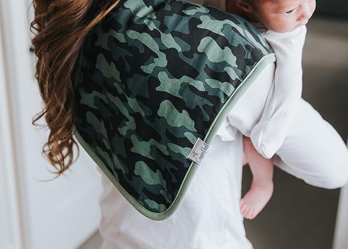 Copper Pearl Premium Baby Burp Cloths - 3-Pack Large Cotton Burp Cloths, Extra Soft Spit Up Rags with 3 Absorbent Layers, Perfect for Baby Boy Gifts (21" x 10" Size, Diesel Set)