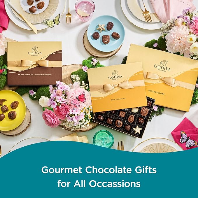 Godiva Chocolatier Gourmet Chocolate Gift Box – 18-Piece Assorted Chocolates for Birthday, Anniversary, Congratulations,– Assorted Chocolate Candy Assortment with Praline, Caramel, Ganache