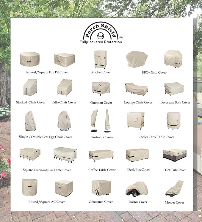 Porch Shield Patio Umbrella Cover - Outdoor Waterproof Garden Offset Banana Parasol Cover Fits Cantilever Offset Umbrella 12-14 Feet, Beige