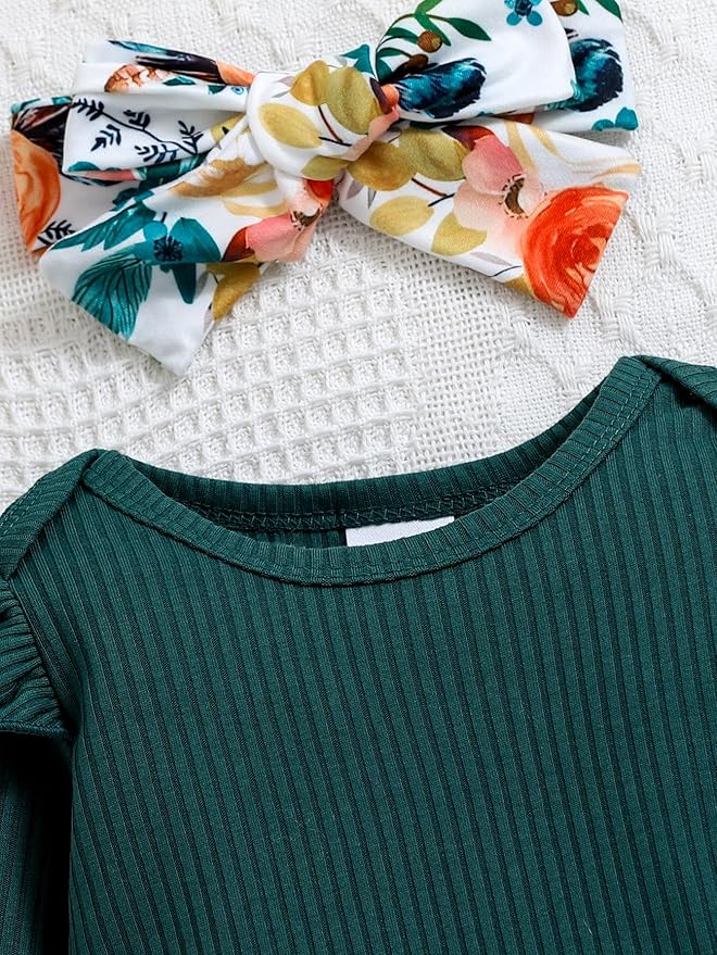 Baby Girl Clothes Newborn Infant Outfits Cute Summer Clothes Spring Romper Set+Hat+Headband