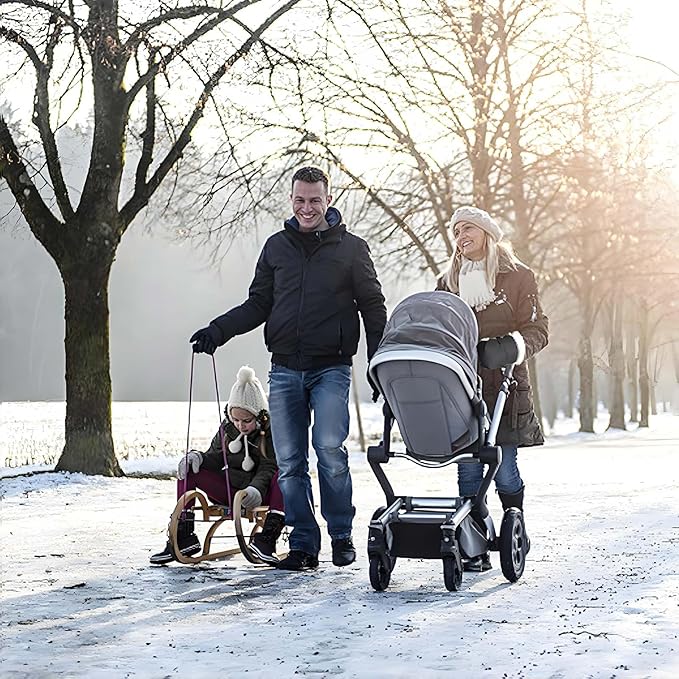 Baby Stroller Gloves, Extra Thick Stroller Hand Muff Winter Waterproof Stroller Mittens Universal Anti-Freeze Gloves for Parents Caregivers Carriage (Black)