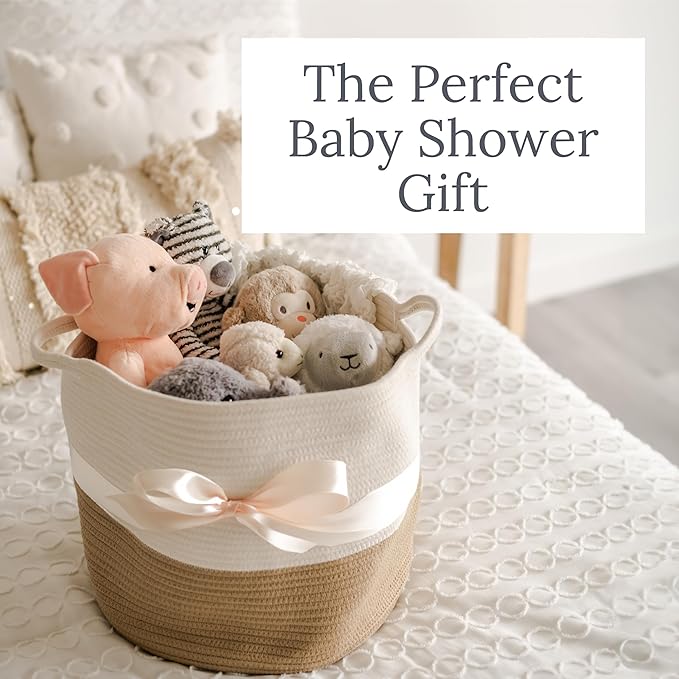 Natemia Extra Large Storage Basket (20" x 20" x 14") - Woven Baby & Toy Organizer, Blanket Basket