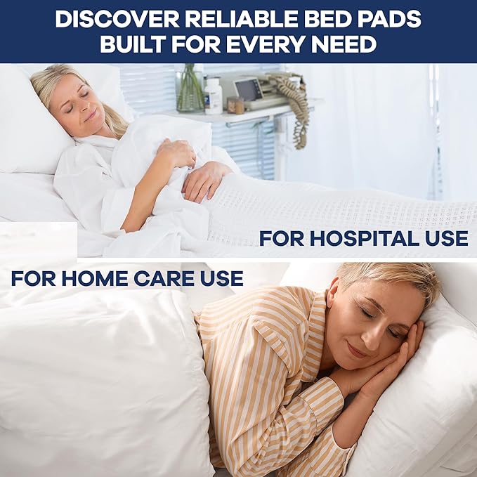 Breatheze Incontinence Bed Pads – Extra Large Disposable Underpads for Adults, Elderly, Kids, and Pets – Heavy Duty Absorbent Padding, Waterproof Under Pee Protector Pad with 375 LB Capacity - 6 Pack