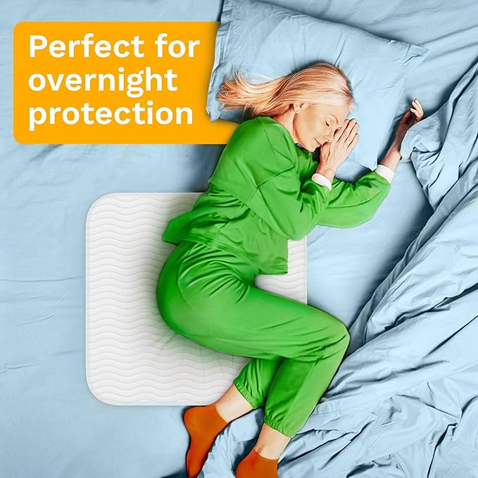 GREEN LIFESTYLE Washable Underpads for use as Incontinence Bed Pads, Reusable pet Pads, Great for Dogs, Cats, Bunny & Seniors (48 Pack - 30x34) Blue