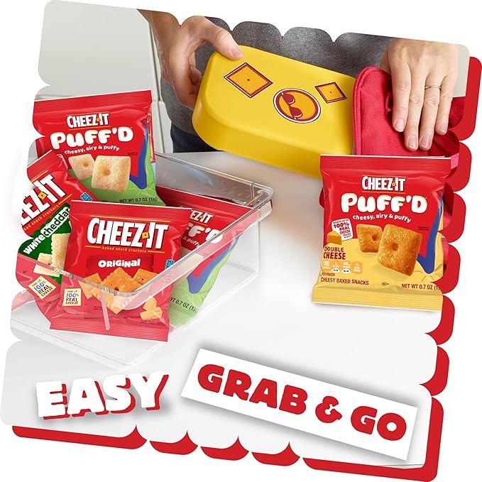 Cheez-It Cheese Crackers, Baked Snack Crackers, Lunch Snacks, Variety Pack (40 Pouches)