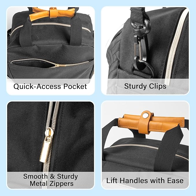 Wearable Breast Pump Bag with Cooler Portable Breast Pumping Travel Bags for Work Mom Breastmilk Cooler Carrying Case for 6 Bottles with Adjustable Shoulder Strap Dividers Changing Mat