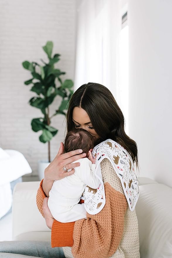 Copper Pearl Premium Baby Burp Cloths - 3-Pack Large Cotton Burp Cloths, Extra Soft Spit Up Rags with 3 Absorbent Layers, Perfect for Baby Boy Gifts (21" x 10" Size, Lumberjack Set)