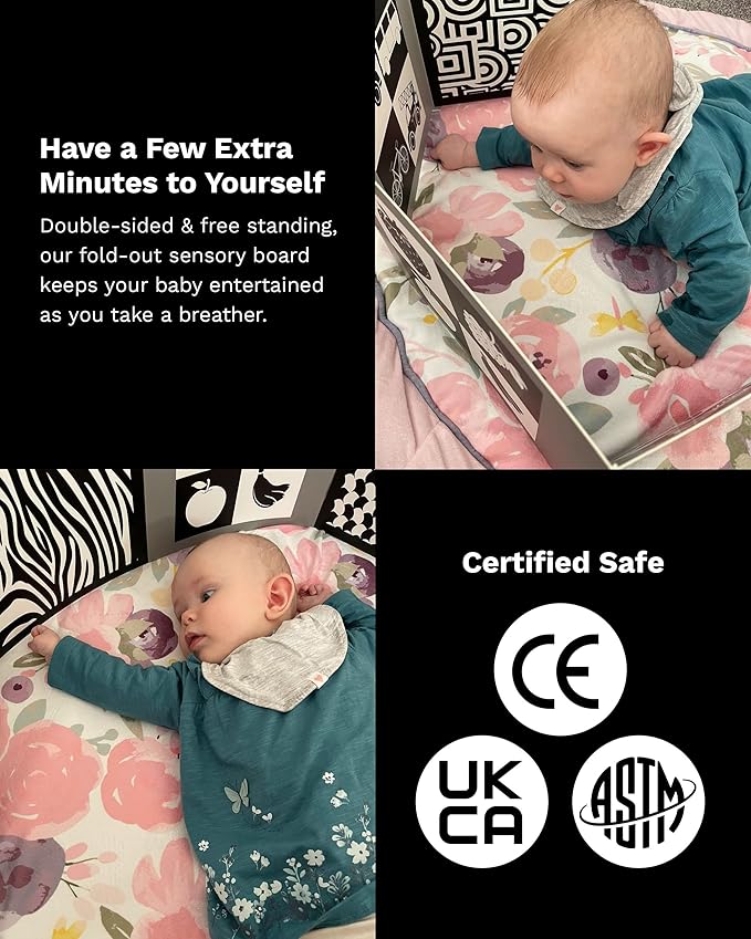 Samuel Sensory Board for Babies - Supersized Black and White Baby Cards for Developmental Newborn Tummy Time Toys - 100cm Newborn Black & White Toys for 0-3 Months & Older - Thick Stand Up Board No. 2