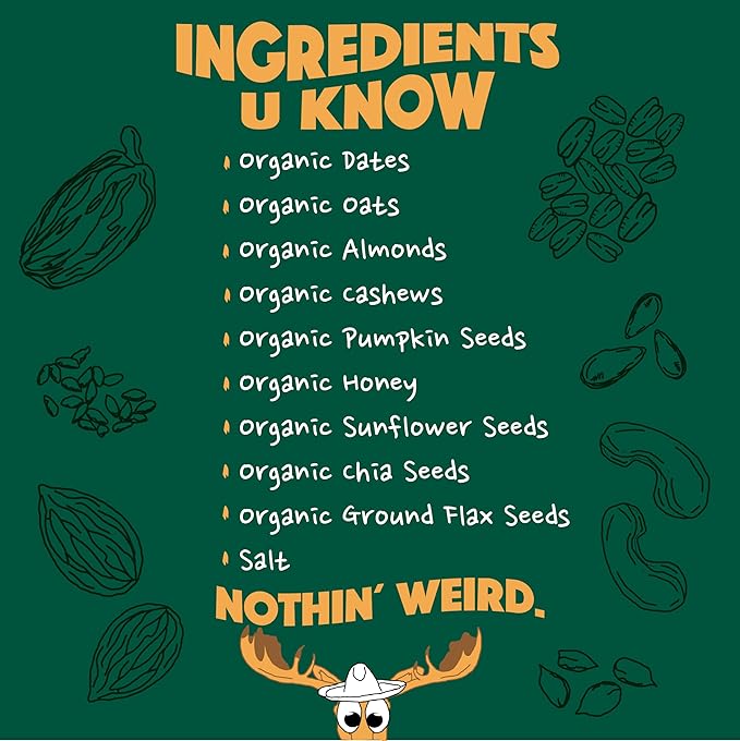 BAR-U-EAT Gluten-Free, Organic, Soft & Chewy Granola Bar. Whole Food Ingredients | Compostable Packaging | No Articial Sugar (Original 12 Pack)