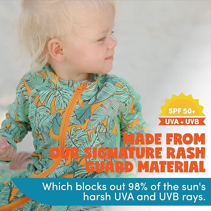 SwimZip Boys' Long-Sleeve UPF 50+ Swimsuit for Baby, Toddler, & Little Boys