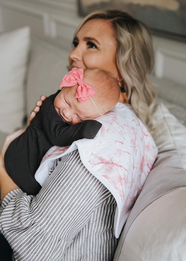 Copper Pearl Premium Baby Burp Cloths - 3-Pack Large Cotton Burp Cloths, Extra Soft Spit Up Rags with 3 Absorbent Layers, Perfect for Baby Girl Gifts (21" x 10" Size, Enchanted Set)