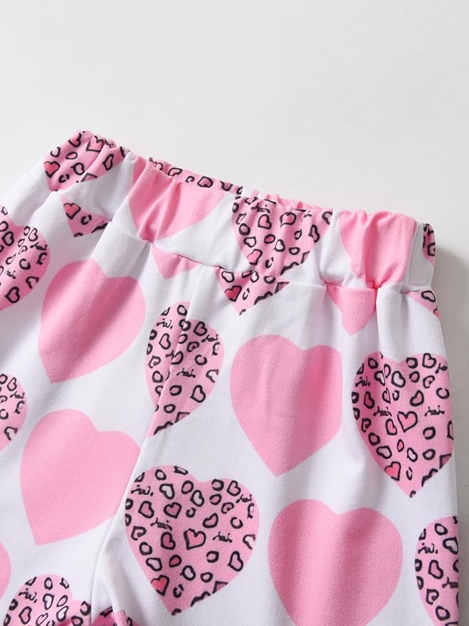 3PCS Baby Girl Clothes Ruffle Floral Shirt Tops Pants Headband Outfit Sets