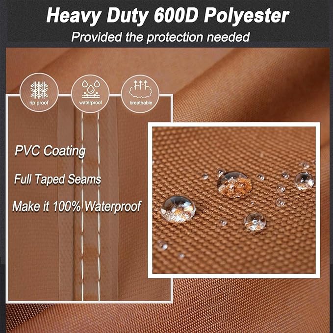 NettyPro Patio Umbrella Cover Outdoor Waterproof Cantilever Offset Parasol Banana Umbrella Cover Fits 10ft to11ft, Brown