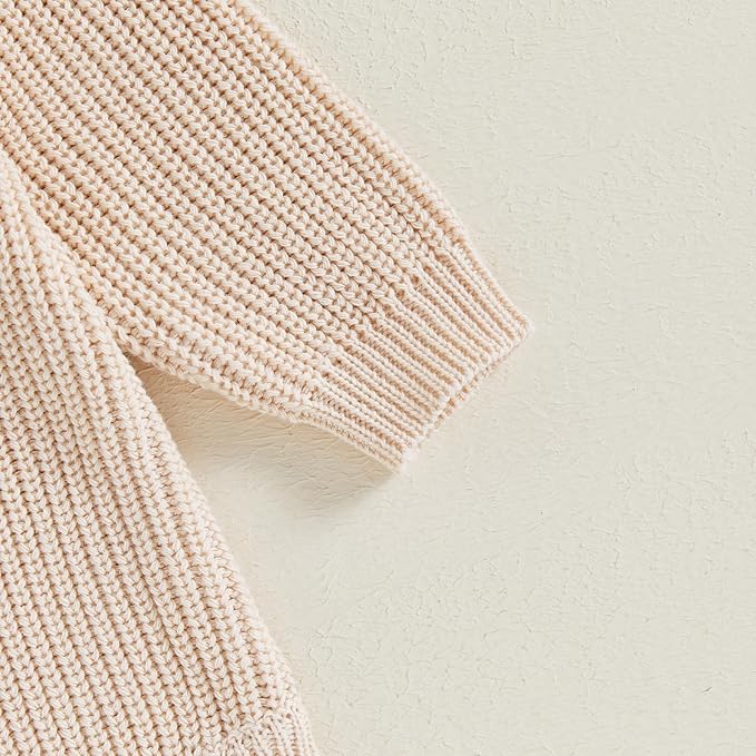 FYBITBO Baby Girl Boy Sweater Knit Oversized Pullover Sweatshirt Romper Onesie Warm Fall Winter Clothes Outfit Newborn