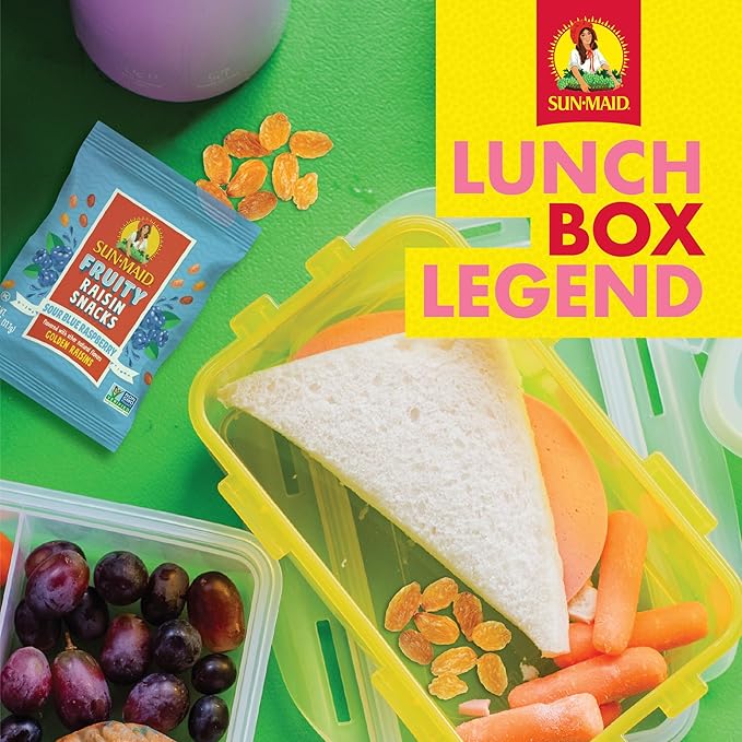 Sun-Maid Fruity Raisin Snack Variety Pack - Sour Strawberry, Watermelon & Blue Raspberry - (24 Pack) 1.33 oz Pouches - Tastes Like Sour Candy - Back To School Snacks