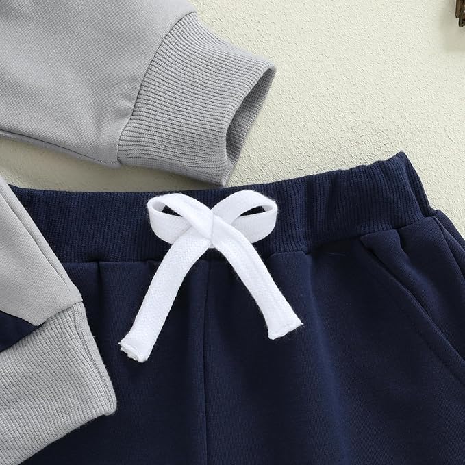 2Pcs Baby Boys Hoodie Tops Pants Set Dinosaur Deer Print Sweatsuit Fall Winter Outfits