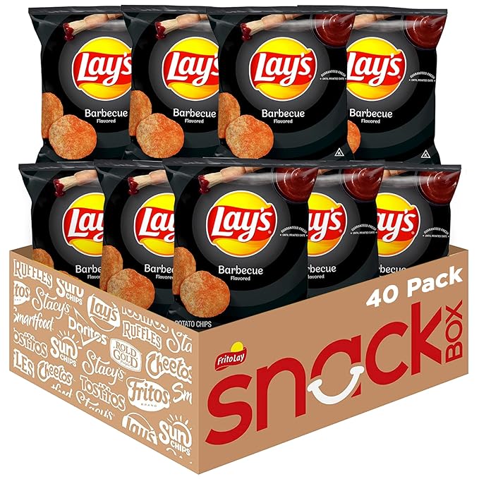 Lay's Barbecue Flavored Potato Chips, 40 Count