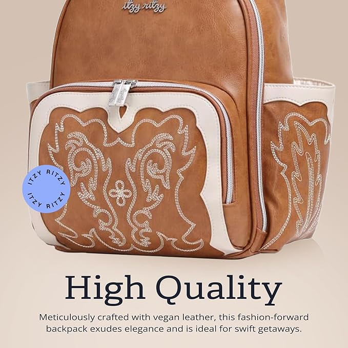 Itzy Ritzy Unisex Baby Mini Plus Diaper Bag, Saddle