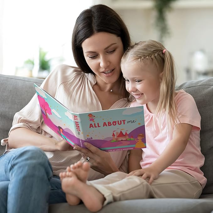 RubyRoo Baby Memory Book - Milestone Journal for Baby Girl - Baby Keepsake Photo Album - First 5 Years Scrapbook - Pregnancy Gift for Baby Shower, 60 Page Hardcover Record Book for Newborn - Fairyland