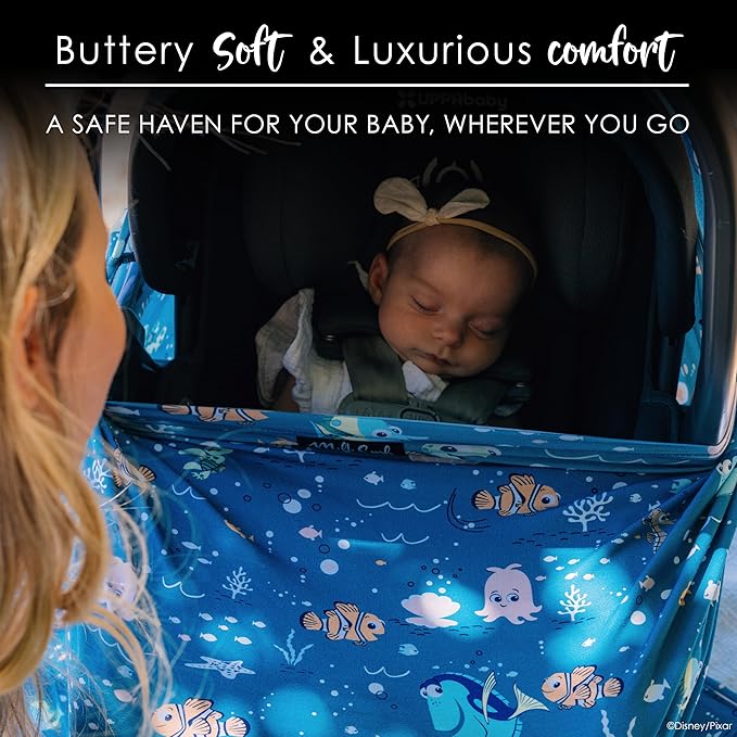 Milk Snob Original Disney Pixar 5-in-1 Baby Cover, Breastfeeding, Car Seat, Carrier, Stroller, High Chair, Shopping Cart, Canopy, Baby Shower Gender Neutral Gifts, Nursing Top (Finding Nemo)