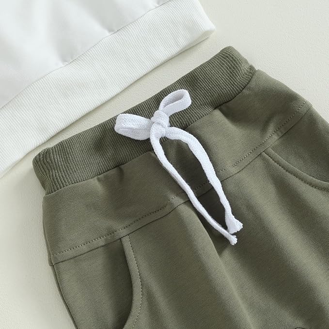 2Pcs Baby Boys Hoodie Tops Pants Set Dinosaur Deer Print Sweatsuit Fall Winter Outfits