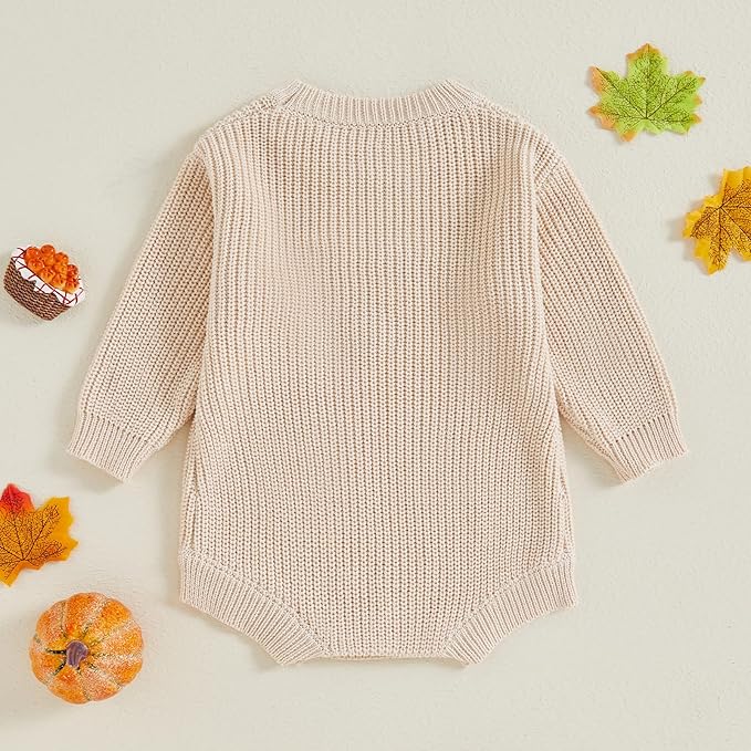 FYBITBO Baby Girl Boy Sweater Knit Oversized Pullover Sweatshirt Romper Onesie Warm Fall Winter Clothes Outfit Newborn