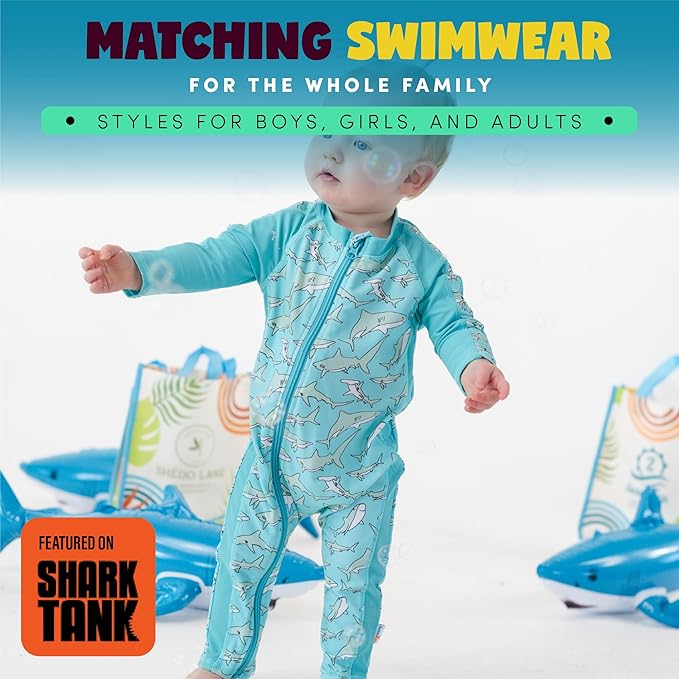 SwimZip Boys' Long-Sleeve UPF 50+ Swimsuit for Baby, Toddler, & Little Boys