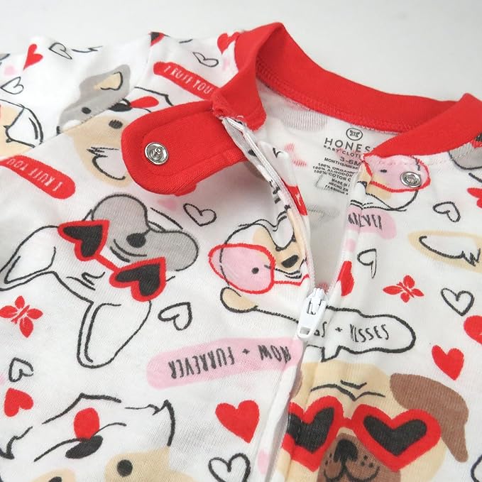 HonestBaby Baby Celebration Sleep & Play Footed One-Piece Pajama Sleeper 100% Organic Cotton