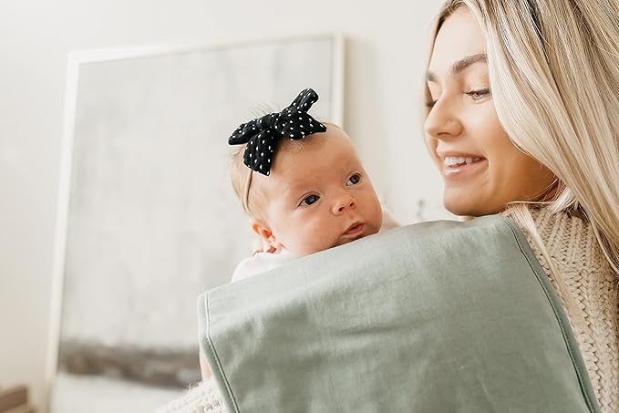 Copper Pearl Baby Burp Cloth Large 21''x10'' Size Premium Absorbent Triple Layer 3-Pack Gift Set “Blaze