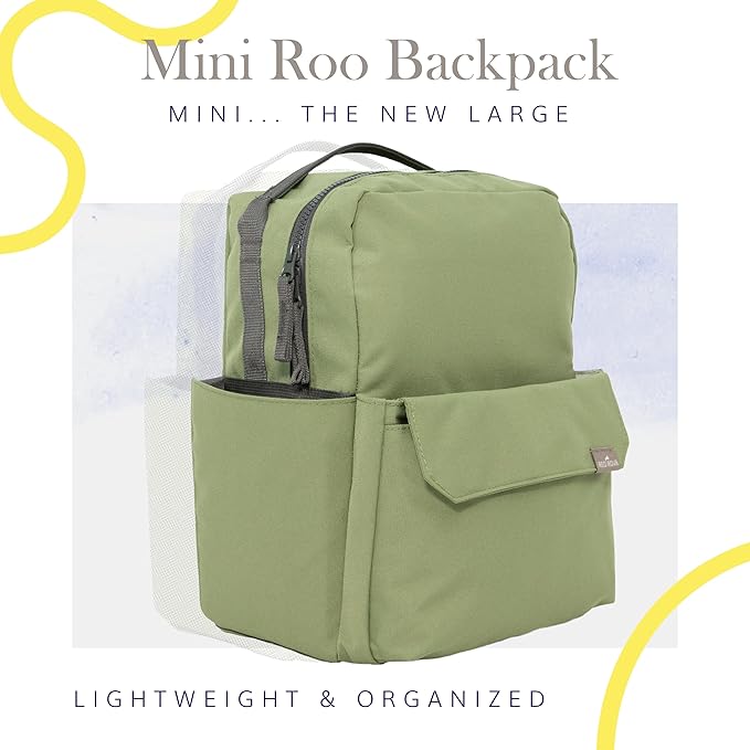 RED ROVR Mini Roo Lightweight Backpack | 6 pockets for everyday essentials (Moss)