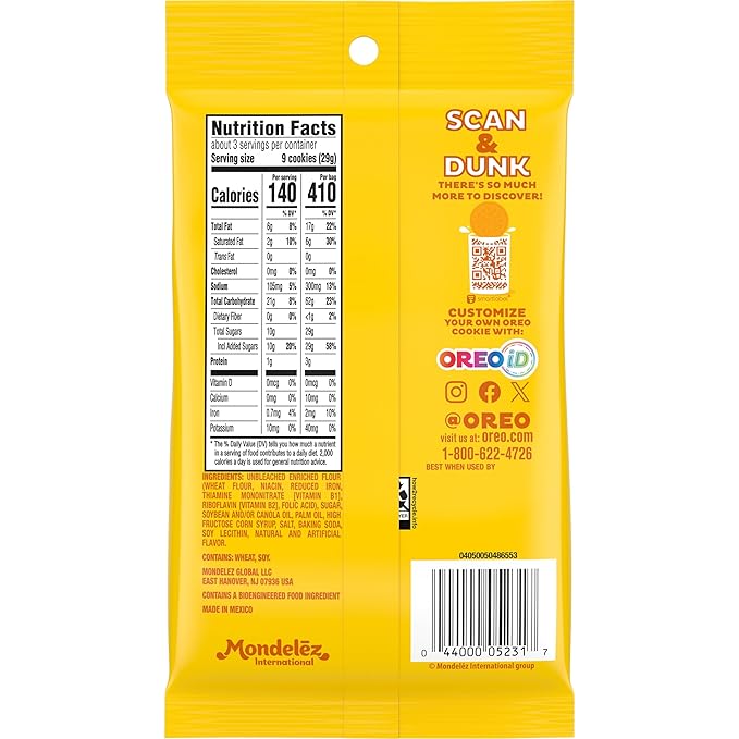 OREO Minis Golden Sandwich Cookies, 12 - 3 oz Bags