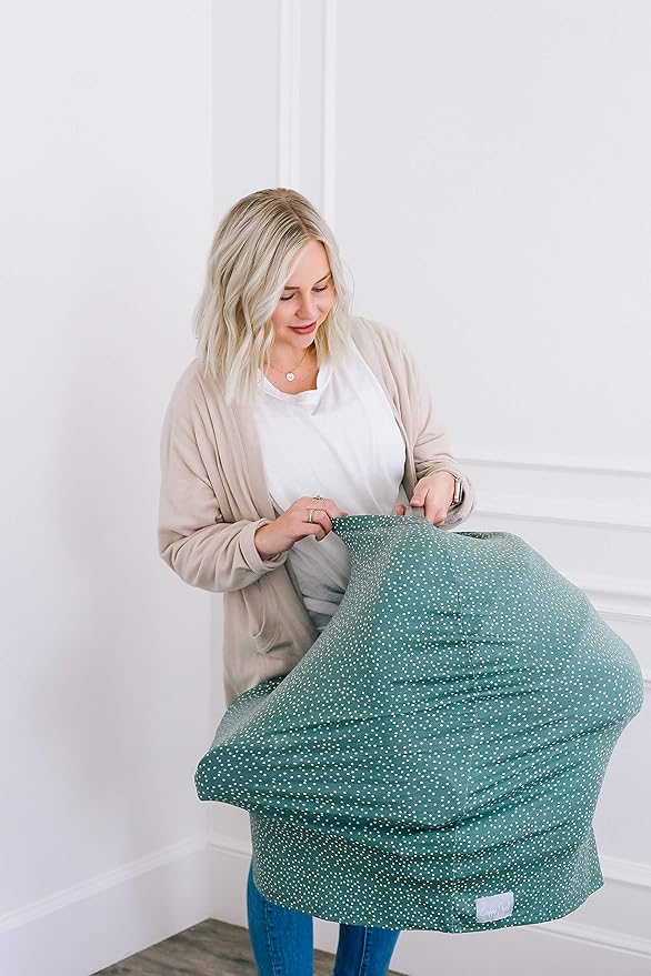 Copper Pearl Multi-Use Cover: Car Seat Covers, Nursing Cover, and Stroller Cover for Sun - Stretchy Fabric, All-Season Use, Stylish Designs, Easy Access for Moms - Juniper