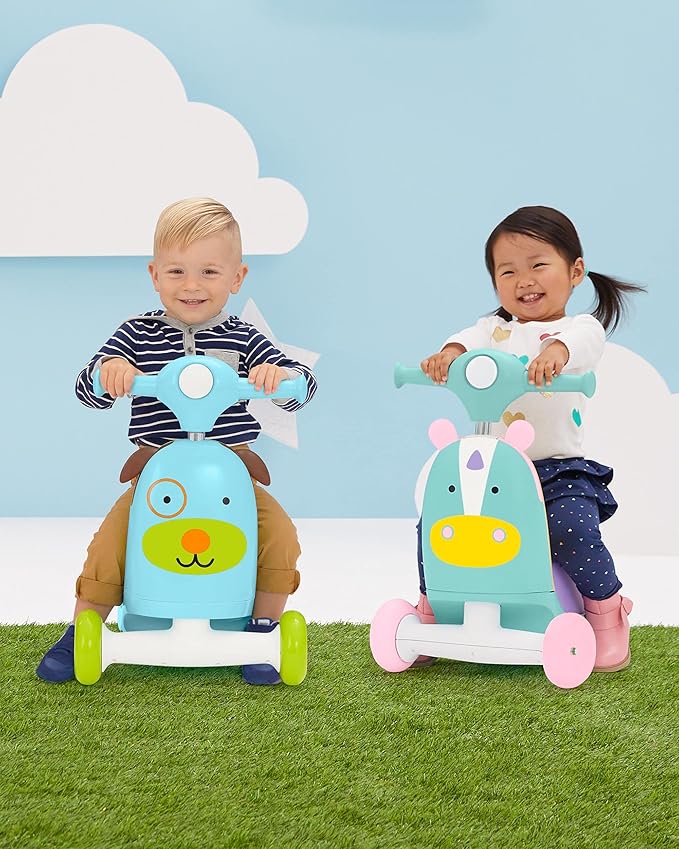 Skip Hop 3-in-1 Baby Activity Push Walker & Ride On Scooter Toy, Dog