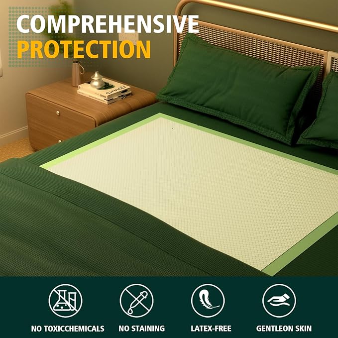 Disposable Bed Pads 40"X40" Extra Large Pee Pads for Incontinence 140 Gram Heavy Duty Super Absorbent Underpads Waterproof Chucks Pads for Adults, Elderly or Pets [100x100CM, 25pcs]