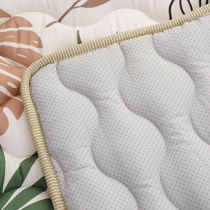 Bunnikins & Clover Baby Play Mats for Floor, 50"x50" Thicken Soft Play Mat, Foldable and Non Slip One-Piece Crawling Mat, Machine Washable Foam Play Mat for Baby, Toddlers Infants, Tummy Time