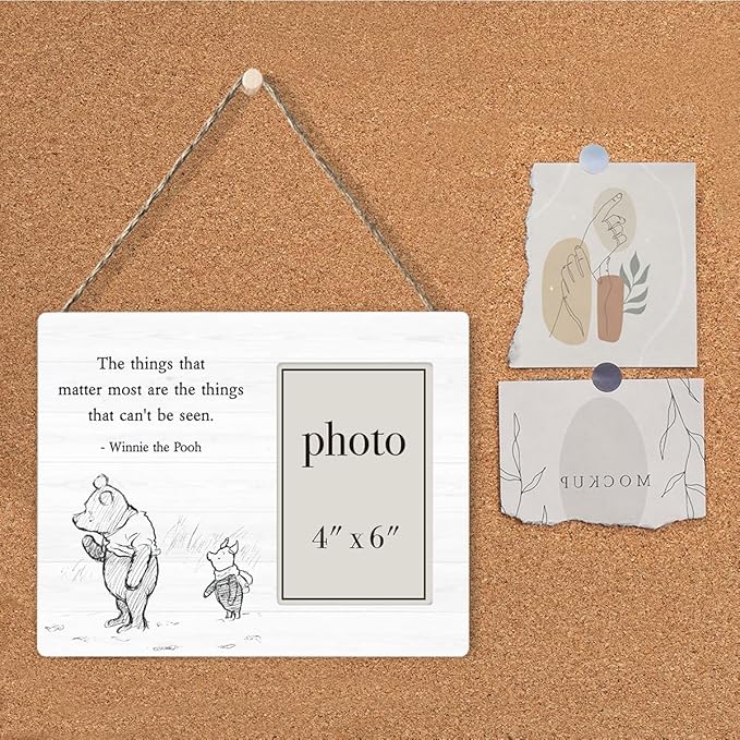 Pooh Bear Quotes Picture Frame, Inspirational Gifts for Friends Loved One, The Things That Matter Most Photo Frame for 4 x 6 Inch Photo