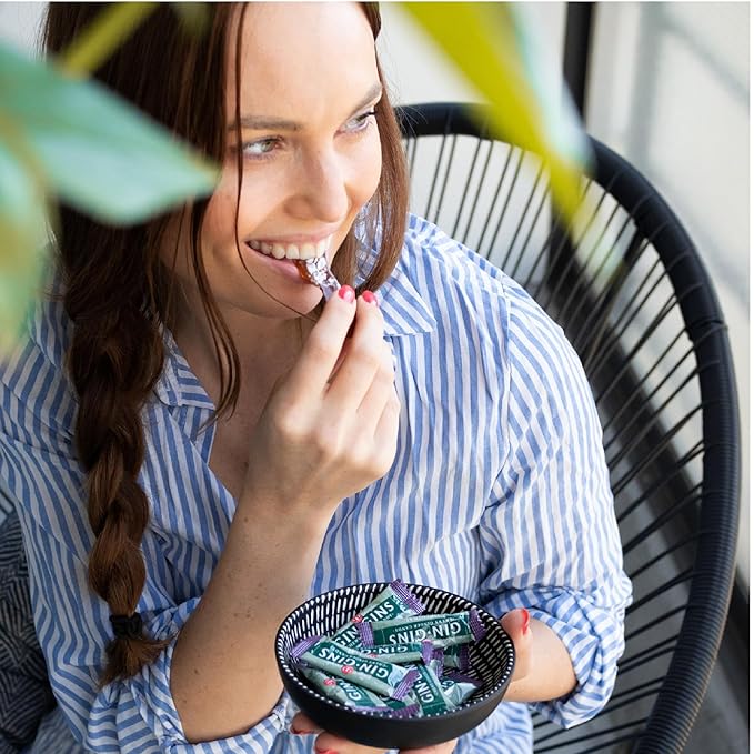 The Ginger People GIN GINS Chews - Original, Spicy Apple - 1lb bags - Pack of 2