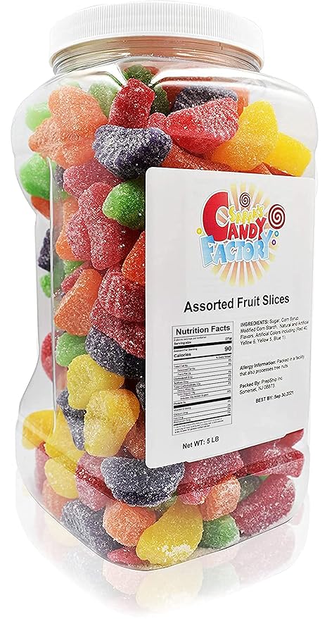 Sarah's Candy Factory Assorted Fruit Slice (5 Lbs in Jar)