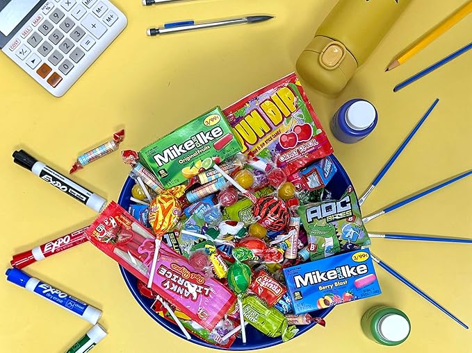 Candy Assortment Bulk - 8 Pounds - Back To School Candies - Halloween Variety Pack - Bag Individually Wrapped - Pinata Filler Candies