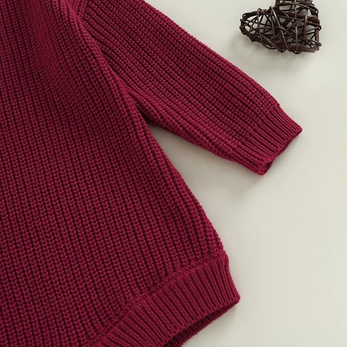 FYBITBO Baby Girl Boy Sweater Knit Oversized Pullover Sweatshirt Romper Onesie Warm Fall Winter Clothes Outfit Newborn