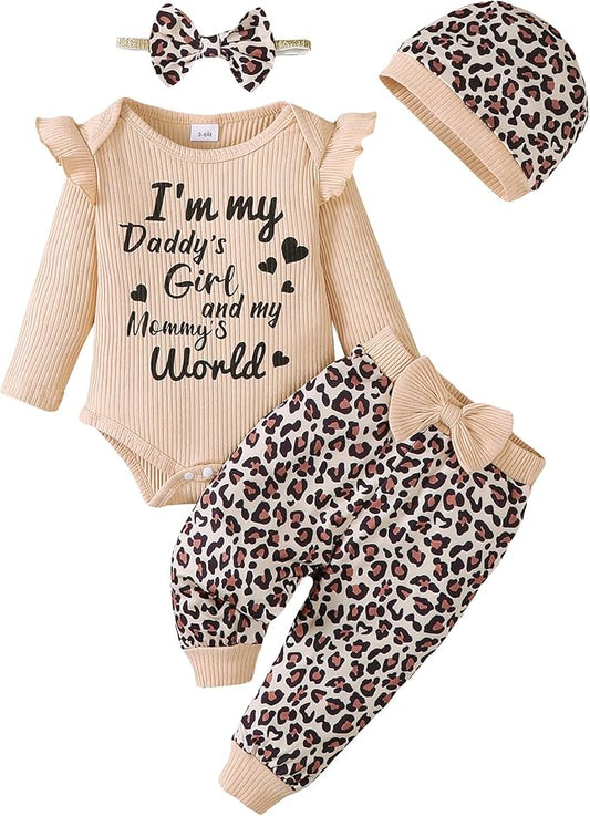 SUNNY PIGGY Baby Girl Clothes Newborn Outfits Infant Ruffle Romper 0-18M Fall Winter Flower Plaid Pants Clothing Set