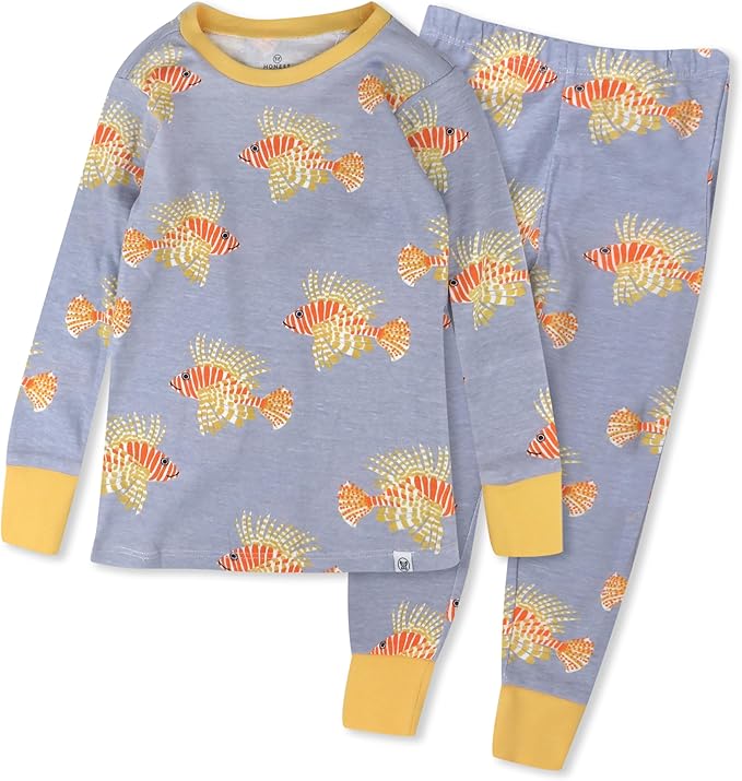 HonestBaby baby-girls 2-piece Pajamas Sleepwear Pjs 100% Organic Cotton for Baby, Toddler, Kids, Boy