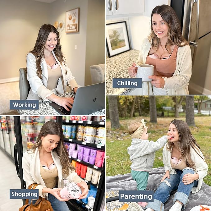 MomMed Wearable Breast Pump S21 - Leak-Proof Design, Hands-Free Double Portable Electric Breast Pump with 9 Levels - 24mm Shield