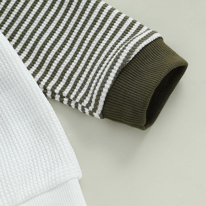 CIYCUIT Toddler Baby Boy Outfits Striped Sweatshirt Pants Clothes Set