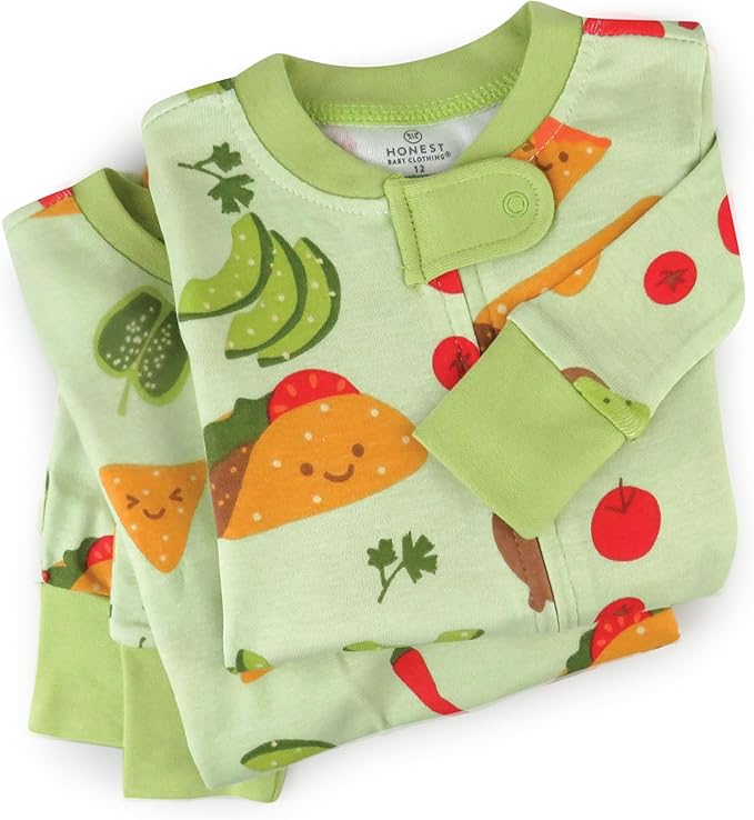 HonestBaby baby-girls 2-piece Pajamas Sleepwear Pjs 100% Organic Cotton for Baby, Toddler, Kids, Boy