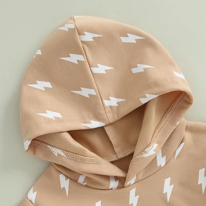 2Pcs Baby Boys Hoodie Tops Pants Set Dinosaur Deer Print Sweatsuit Fall Winter Outfits