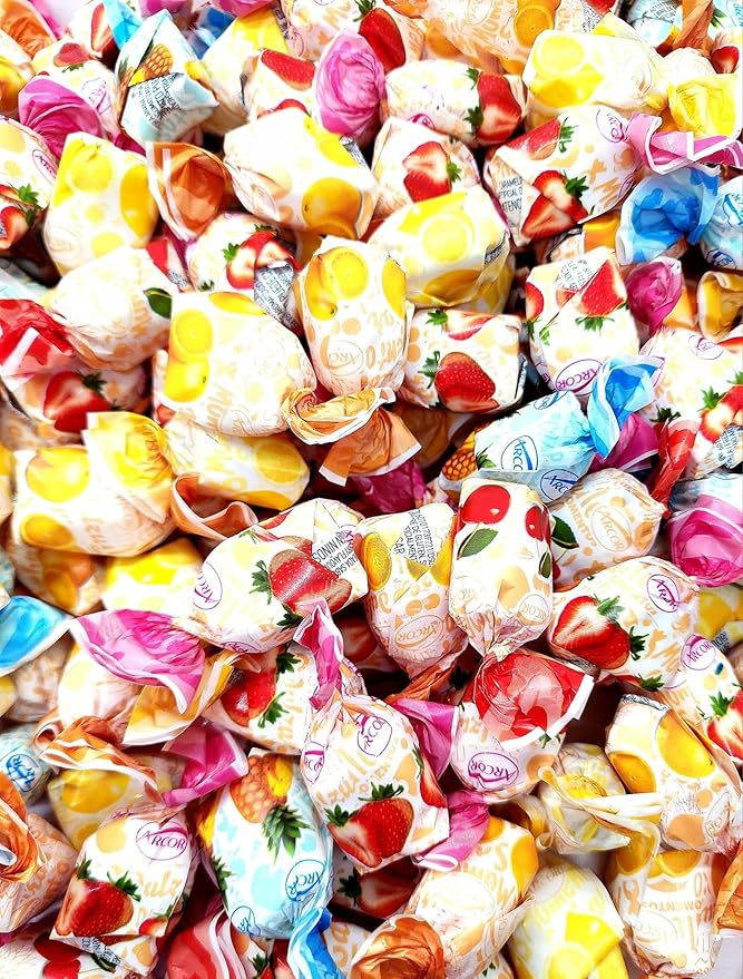 Fruit Filled Hard Candy Individually Wrapped - 2 lb Delicious Assorted Variety Pack for Snacking & Sharing - Bag of Candy for Mima's Summer Mega Sale & Valentines Day