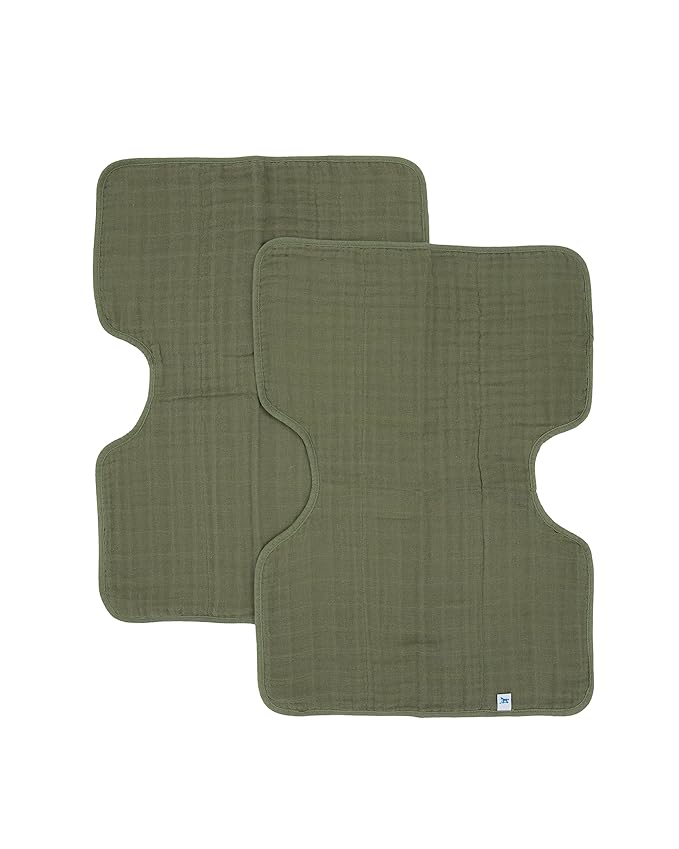 Little Unicorn Ultra-Absorbent Premium Burp Cloth 2 Pack | Soft on Baby's Skin | Larger Size | Ergonomic Design | Set of 2 (Fern)