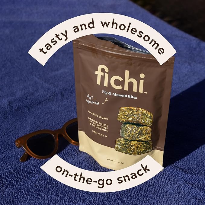 Fichi Fig and Nut Bites, a Wholesome and Delicious Gluten-Free Italian Fruit and Nut Snack (Two Pack, Fig and Almond)