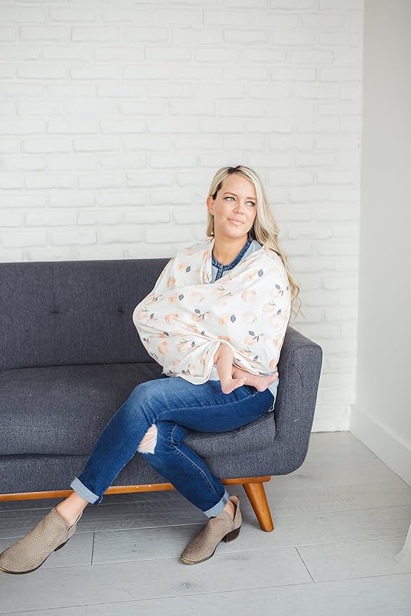 Copper Pearl Multi-Use Cover: Car Seat Covers, Nursing Cover, and Stroller Cover for Sun - Stretchy Fabric, All-Season Use, Stylish Designs, Easy Access for Moms - Caroline